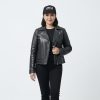 Jaket Kulit Wanita Model Ramonese Warna Hitam - Jaket Kulit Kode JKT007