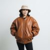 Jaket Kulit Wanita Model Bomber Warna Tan - Jaket Kulit Kode JKT009