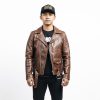 Jaket Kulit Pria Model Ramonese Warna Coklat Vintage – Jaket Kulit Pria Kode JKT032