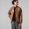 Jaket Kulit Pria Model Bomber Warna Coklat Vintage – Jaket Kulit Pria Kode JKT023