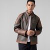 Jaket Kulit Pria Model Biker Warna Coklat Vintage – Jaket Kulit Pria Kode JKT035