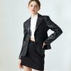 Jaket Kulit Wanita Model Blazer Warna Hitam – Jaket Kulit Pria Kode JKT016