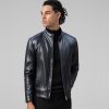 Jaket Kulit Pria Model Klasik Warna Hitam – Jaket Kulit Pria Kode JKT043